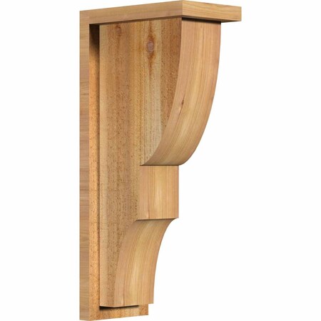 Ekena Millwork Ridgewood Rough Sawn Corbel w/Backplate, Western Red Cedar, 6"W x 10"D x 22"H COR06X10X22RID01RWR